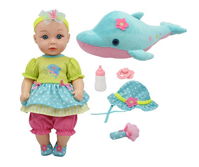 Dolphin Hop On Baby 15" Baby Doll