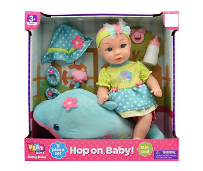 Dolphin Hop On Baby 15" Baby Doll