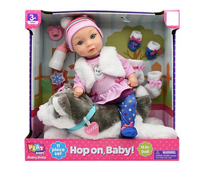 Husky Hop On Baby 15" Baby Doll