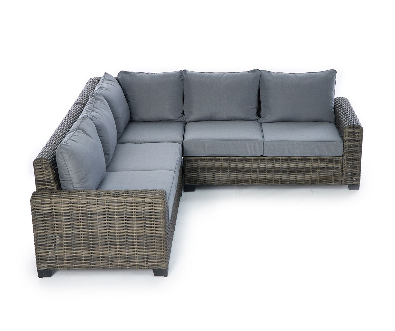 Pembroke Wicker Cushioned Patio Sectional Coffee Table Set