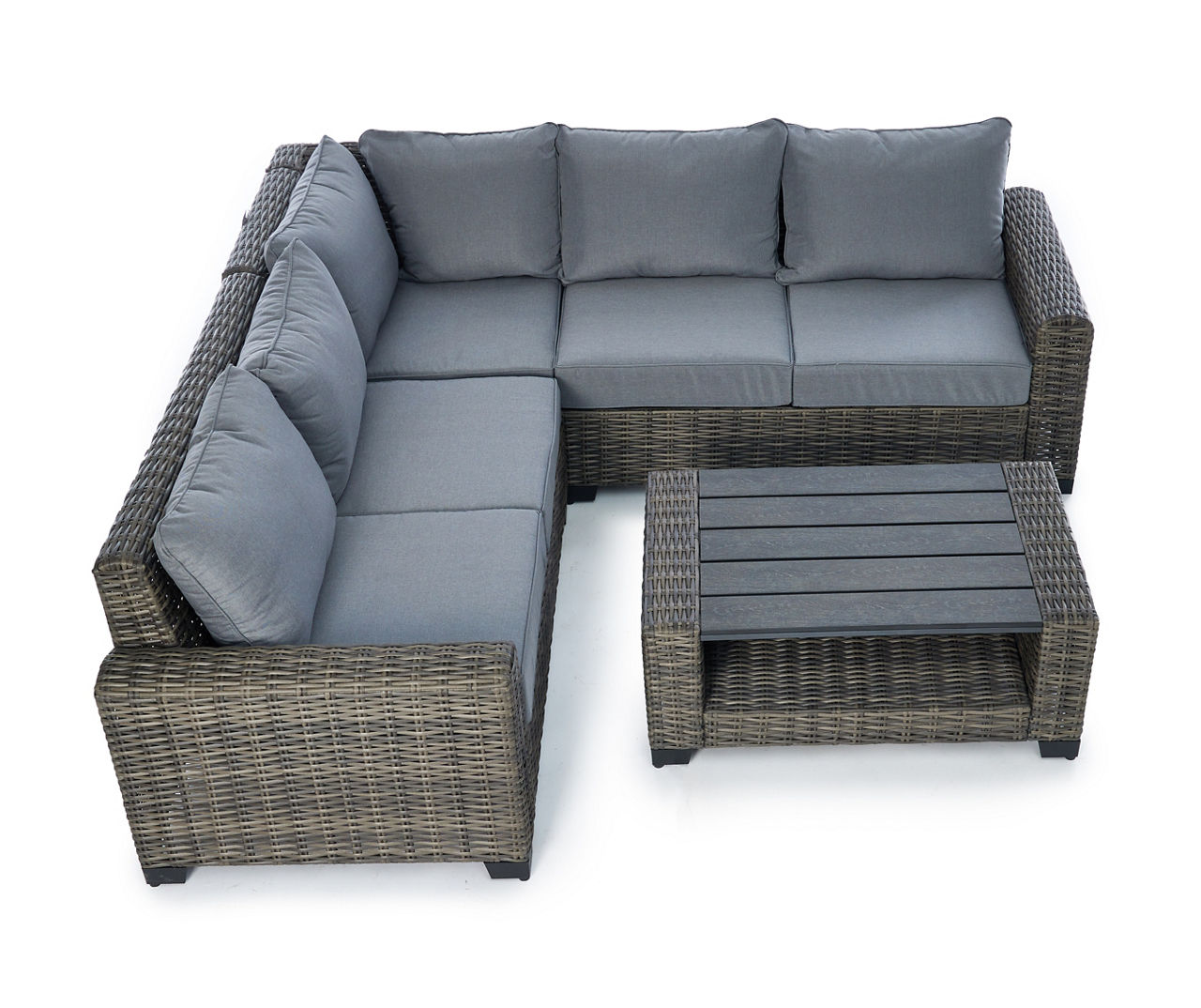 Broyhill Pembroke Wicker Cushioned Patio Sectional Coffee Table