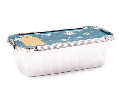 Blue Snowflake Foil Food Storage Tins, 6-Pack