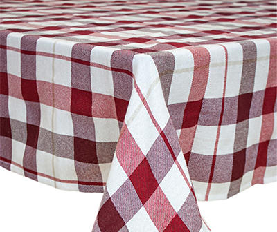 Cuisinart Scarlet Sage & White Plaid Fabric Tablecloth