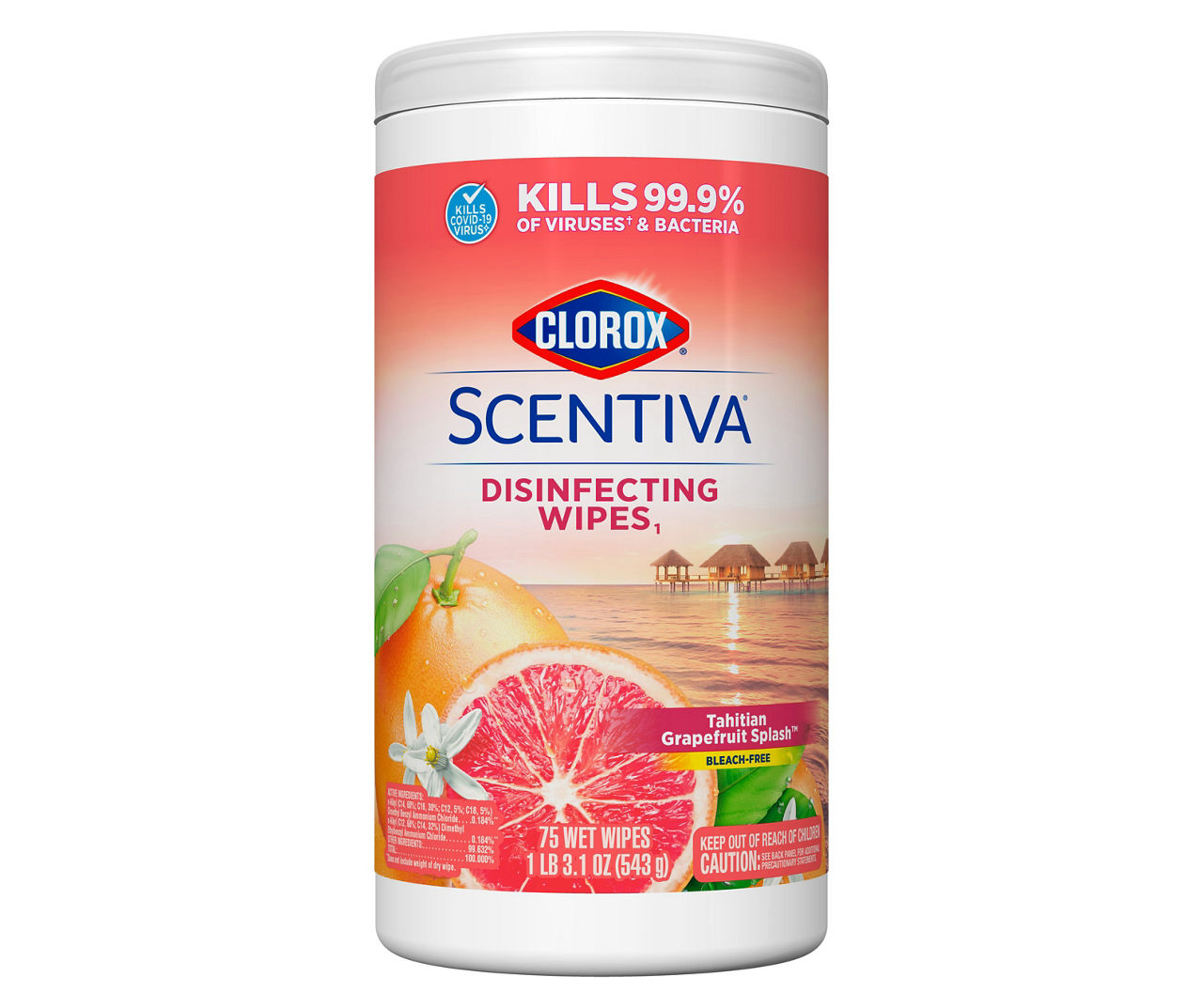 Clorox Scentiva Tahitian Grapefruit Disinfecting Wipes, 75Count Big Lots