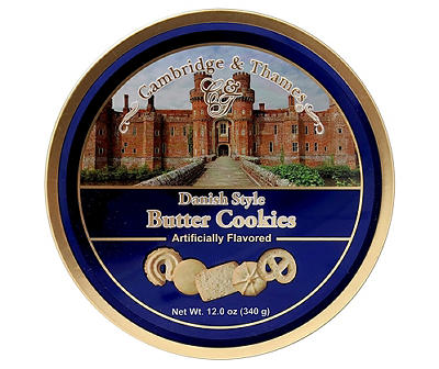 Cambridge & Thames Danish Style Butter Cookies Tin, 12 Oz.