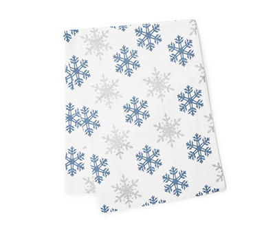 Arctic Enchantment White, Blue & Gray Snowflake Table Runner