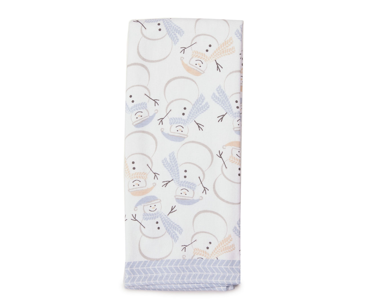 Winter Snowman Towel, Blue and White Towel, Winter Tea Towel