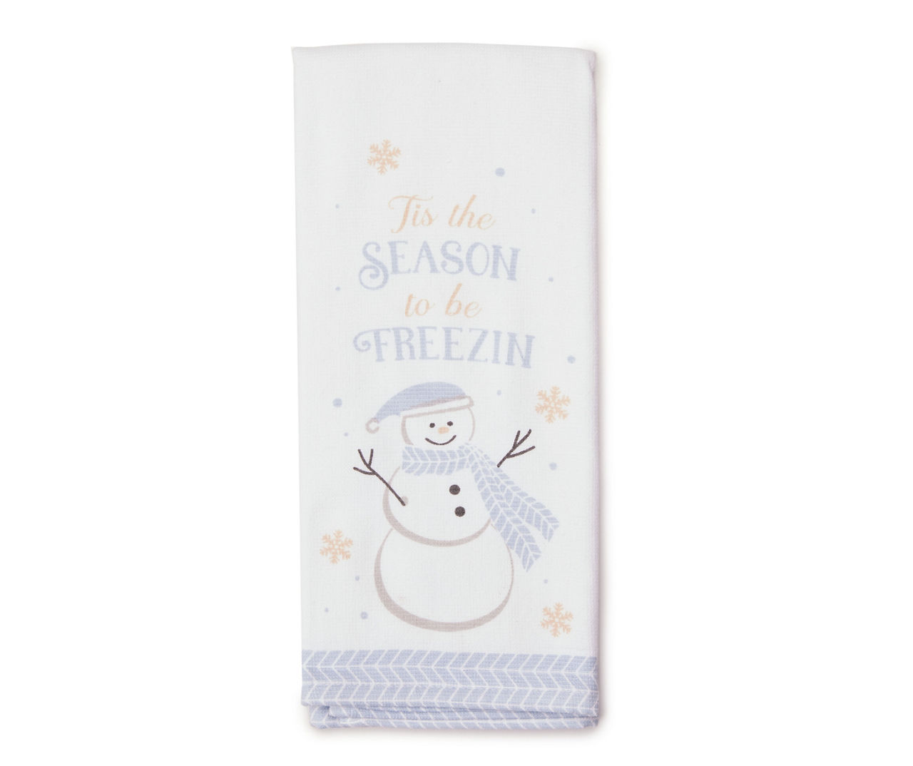 Winter Snowman Towel, Blue and White Towel, Winter Tea Towel