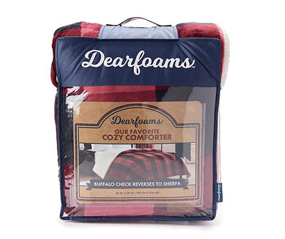 Red & Black Buffalo Check Sherpa-Backed Reversible Full/Queen Comforter