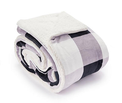 Black & White Buffalo Check Sherpa-Backed Reversible Full/Queen Comforter