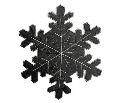 Thunderstorm Charcoal Velvet Cutout Snowflake Placemat
