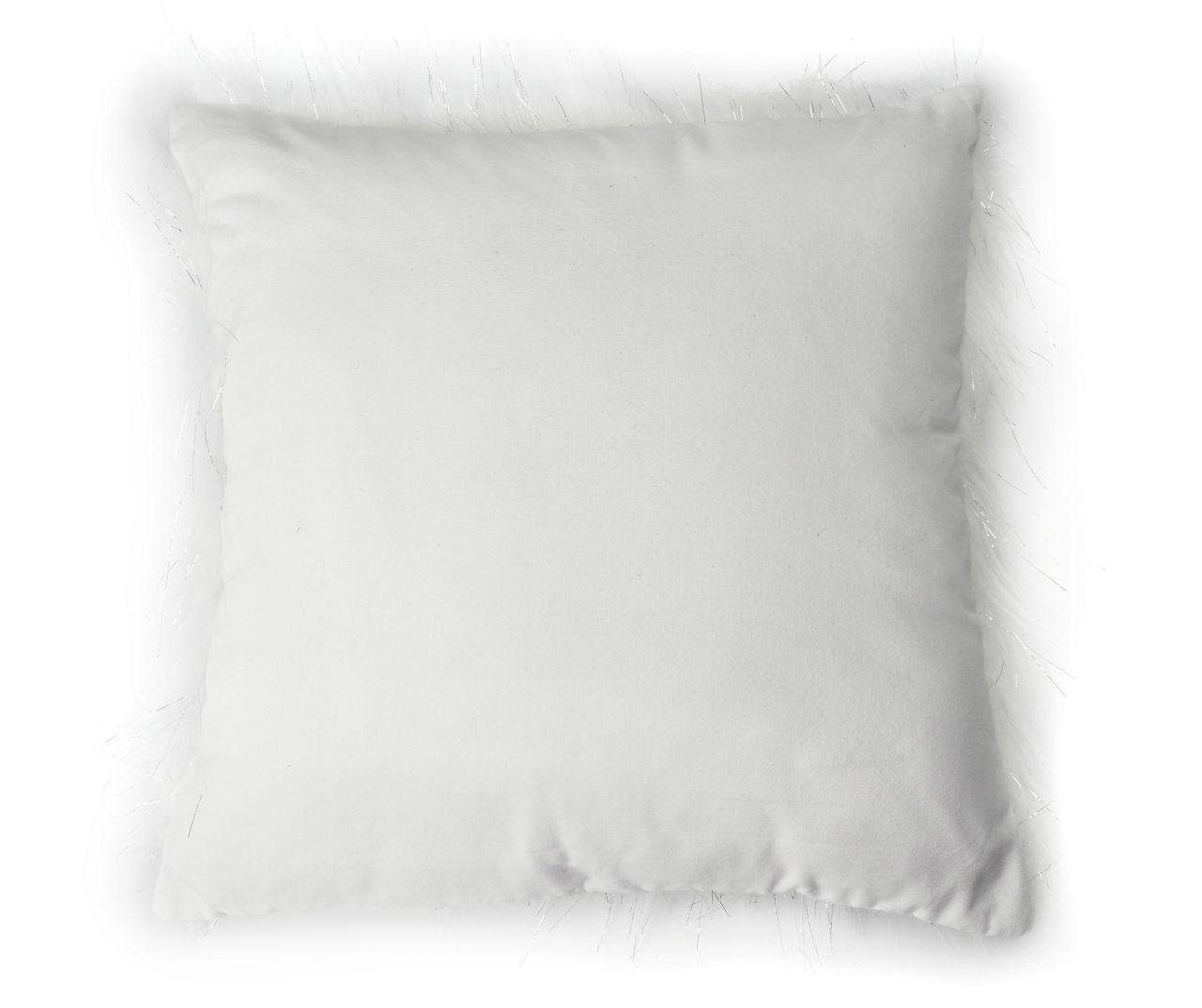 Arctic Enchantment White Faux Fur Throw Pillow