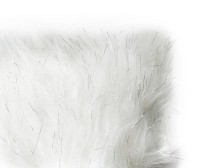 Arctic Enchantment White Faux Fur Throw Pillow