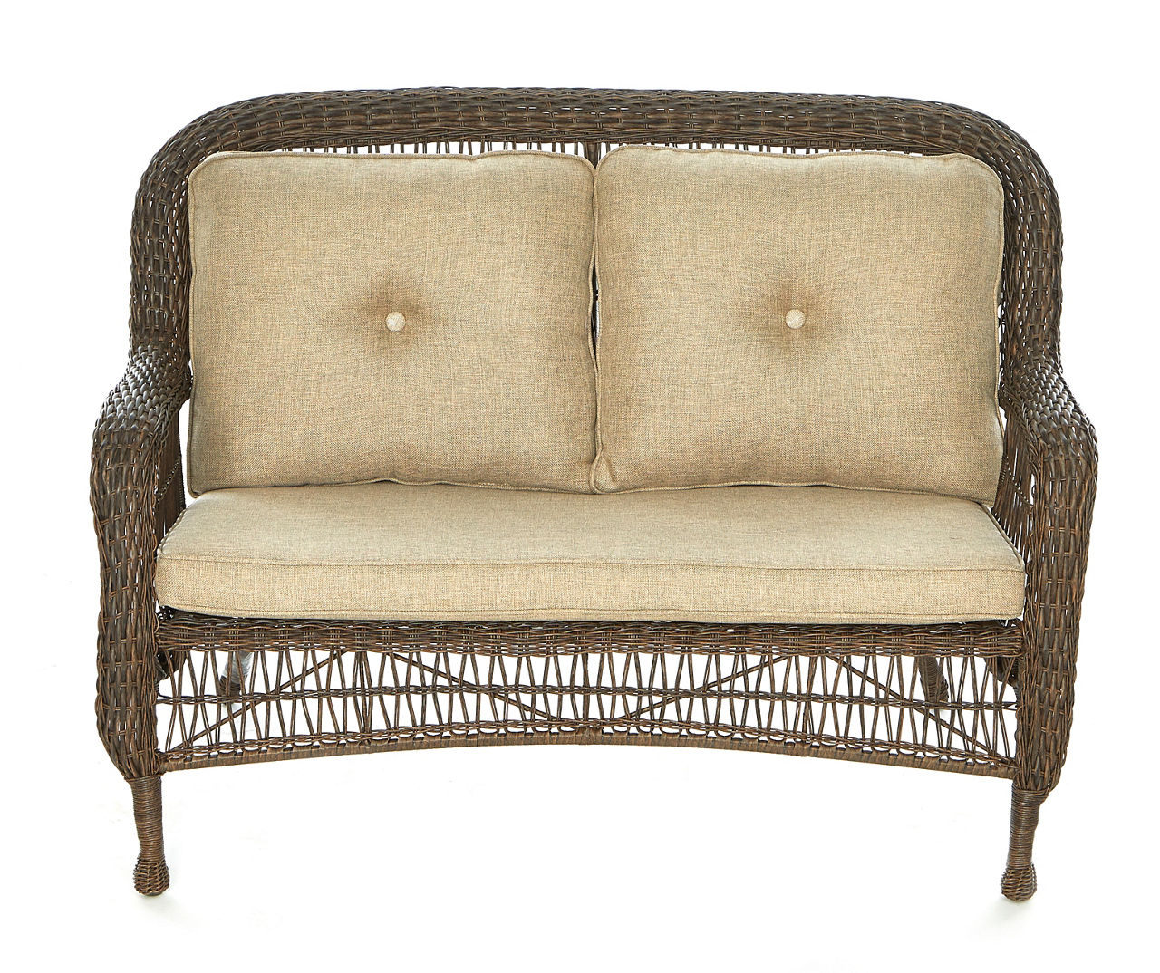 Real Living Harvest Run Wicker Cushioned Patio Settee | Big Lots