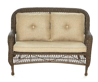 Harvest Run All-Weather Wicker Cushioned Patio Settee