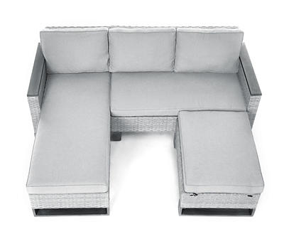 Chico All-Weather Wicker Cushioned Patio Sofa Chaise & Ottoman Set
