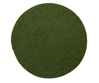 Green Braided Chenille Round Placemat