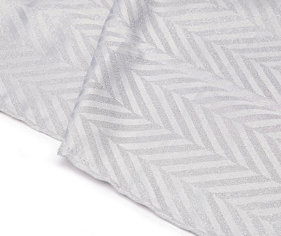 Gray & Silver Herringbone Fabric Tablecloth