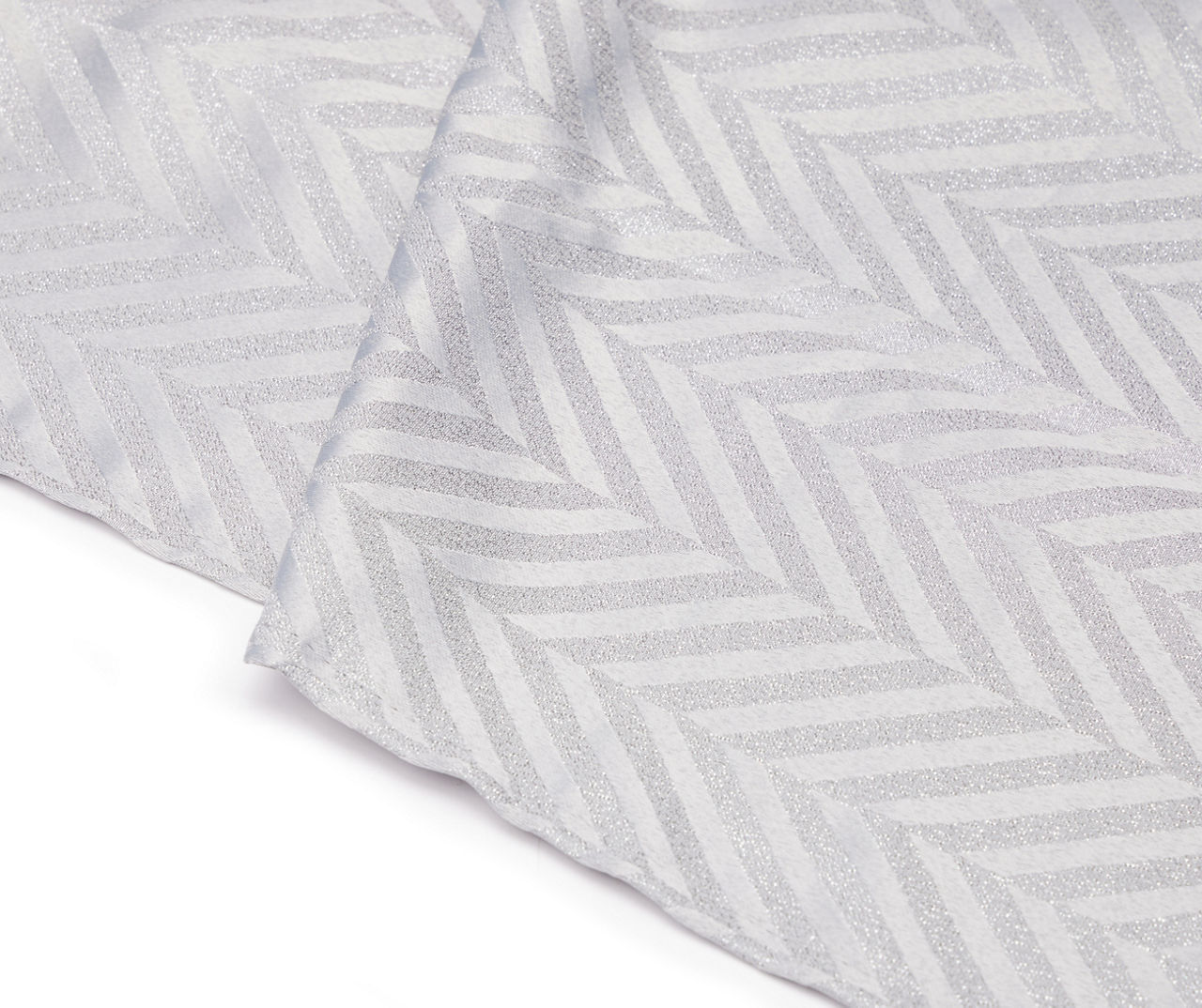 Gray & Silver Herringbone Fabric Tablecloth, (52" x 70")