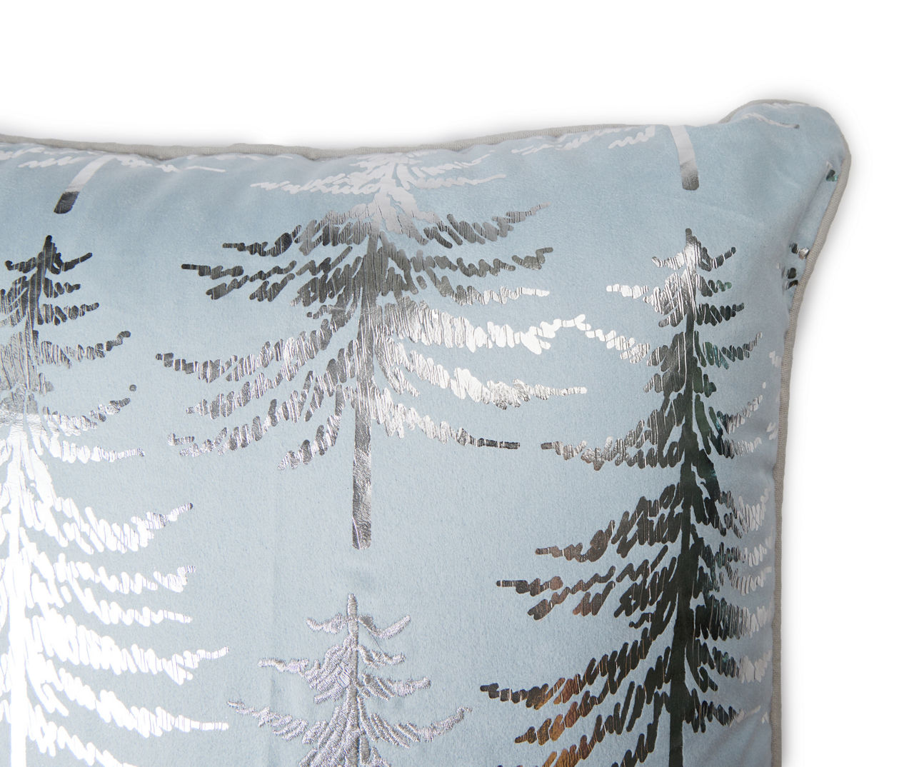 Silver and blue outlet pillows