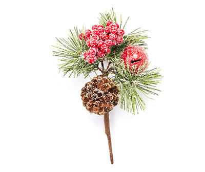 Flocked Pinecone & Bell Pick