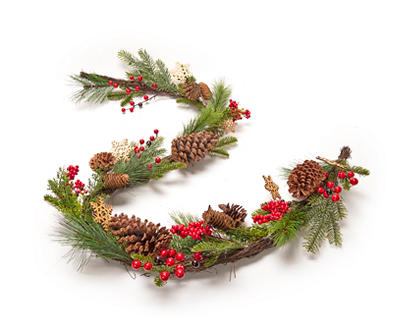 6' Pinecone, Snowflake & Berry Twig Wreath
