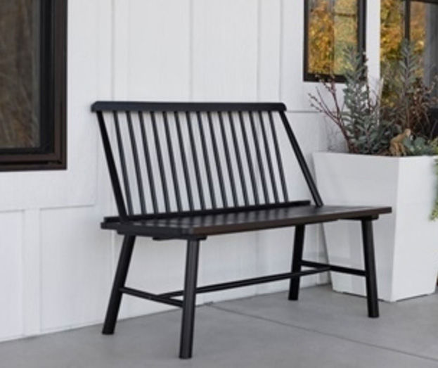 Small outdoor 2024 black bench