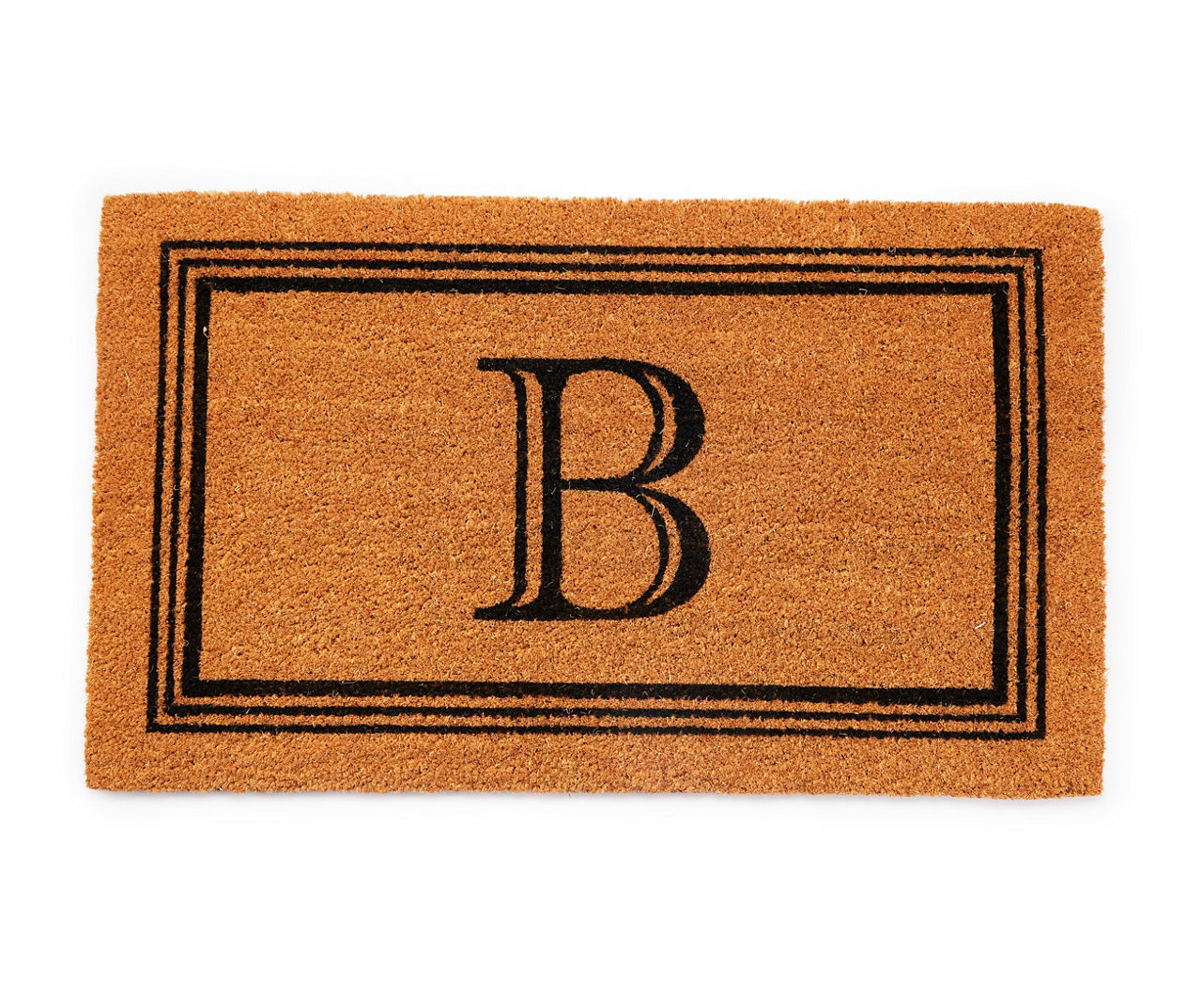 "B" Brown & Black Monogram Coir Doormat