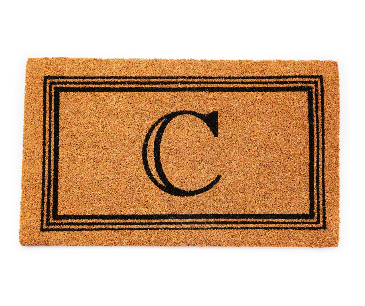 "C" Brown & Black Monogram Coir Doormat