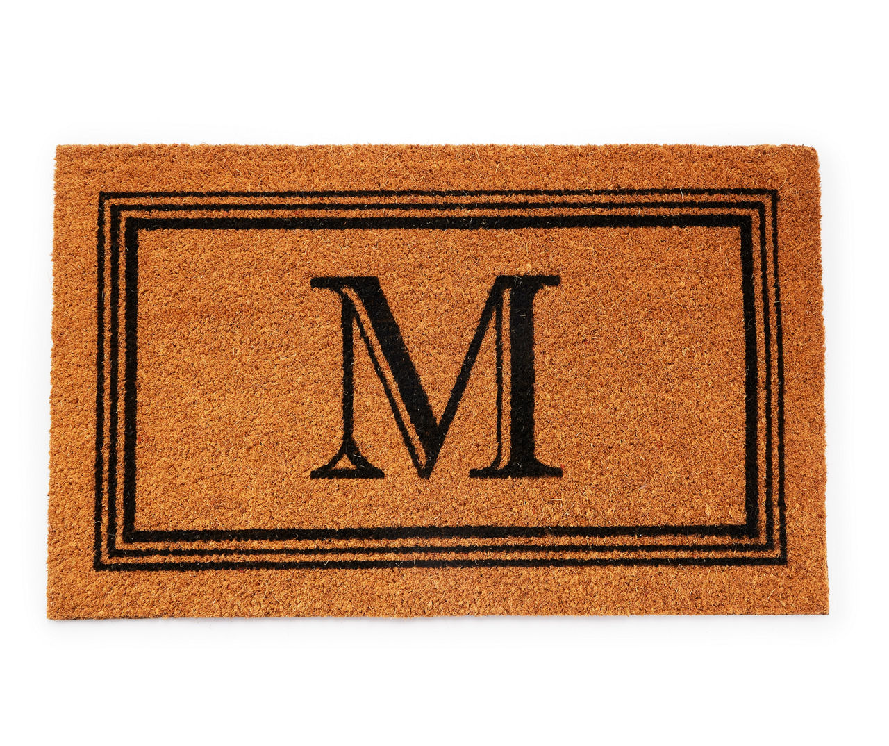 "M" Brown & Black Monogram Coir Doormat