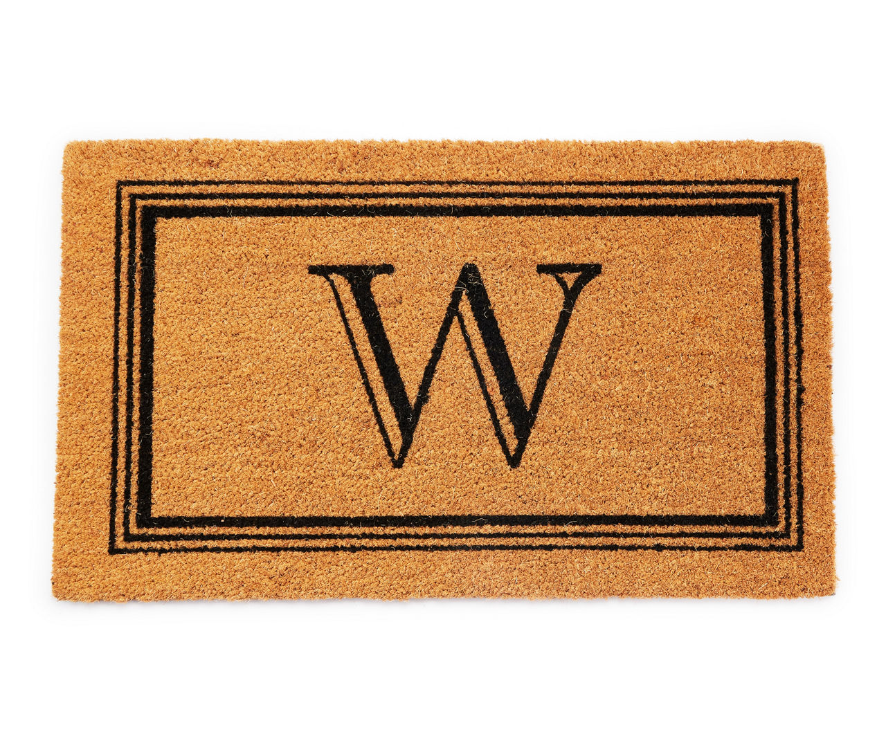 "W" Brown & Black Monogram Coir Doormat