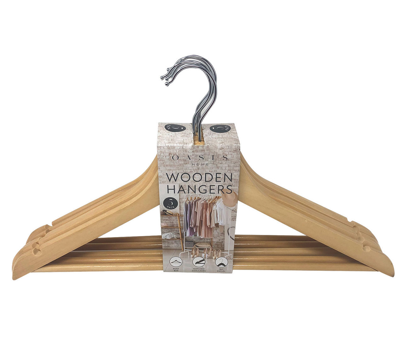 Big Kids 14 Natural Wood Combination Hanger