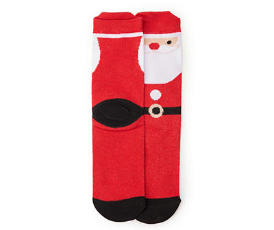 Kid's Red & White Santa Crew Socks