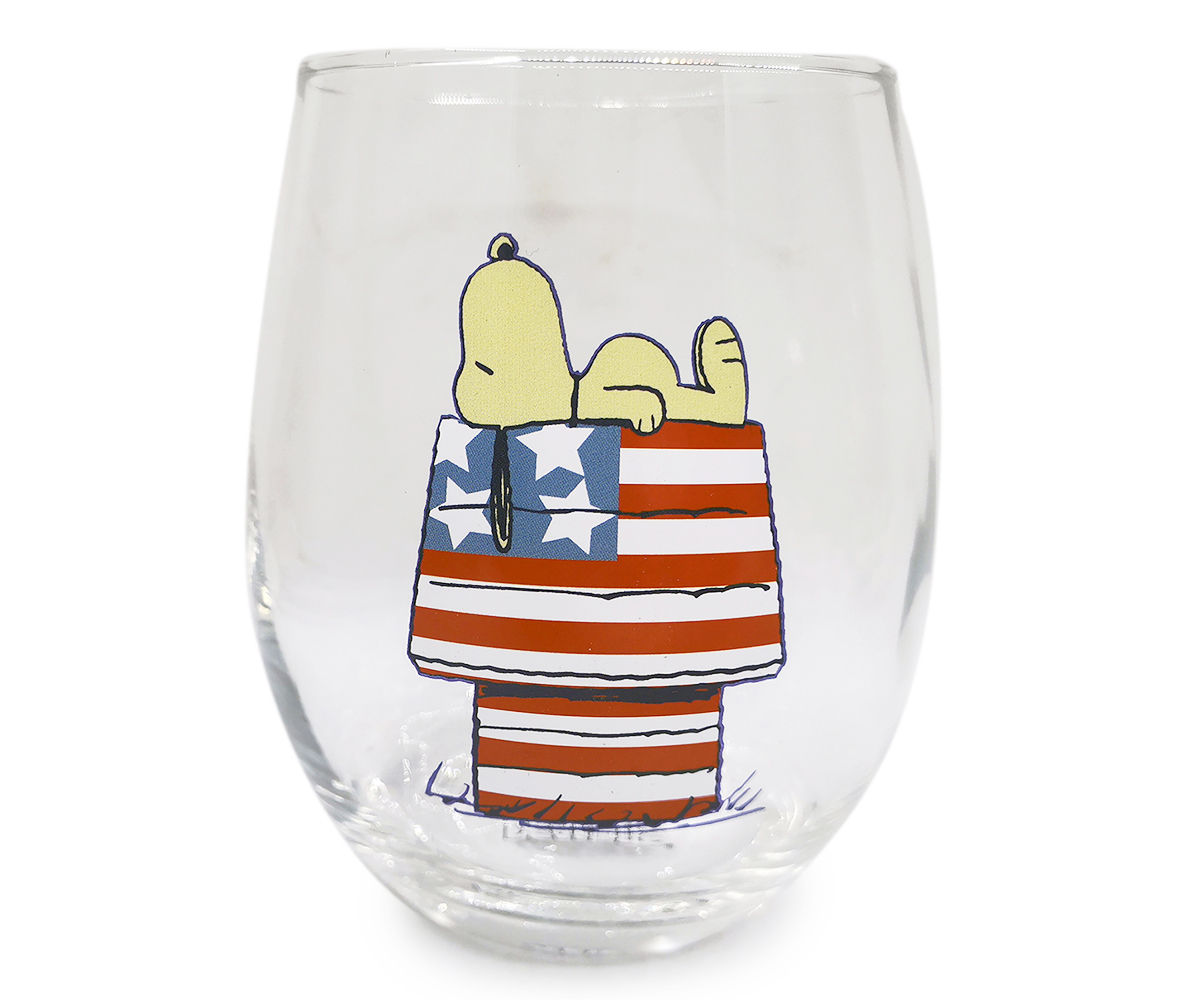 Peanuts Stars & Stripes 4-Piece Curved Glassware Set | Big Lots