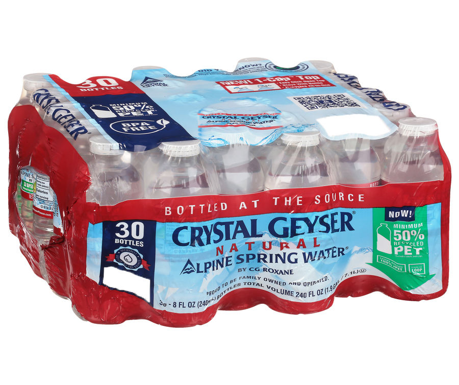 Crystal Geyser Natural Alpine Spring 8 Oz. Water Bottles, 30-Pack