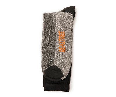 Men's Black & Heather Gray Color Block Wool-Blend 3-Pair Crew Socks Set