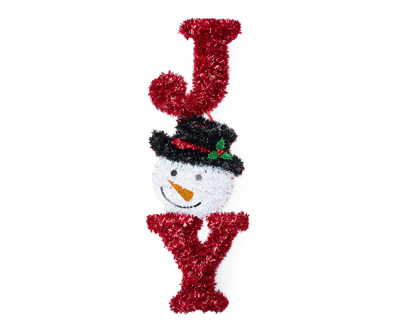 "Joy" Snowman Tinsel Wall Decor
