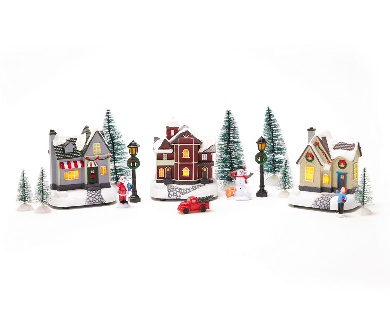 Winter Wonder Lane Christmas Village Neighborhood 16-Piece LED Decor