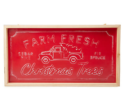 "Farm Fresh Christmas Trees" Metal Framed Wall Decor