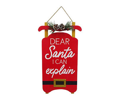 "Dear Santa" Sled Hanging Wall Decor