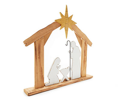 29.5" Wood Nativity Scene LED Tabletop Decor