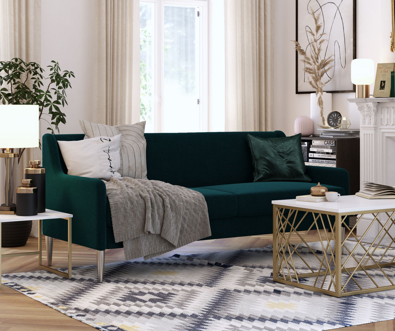 Virginia Blue Linen Sofa