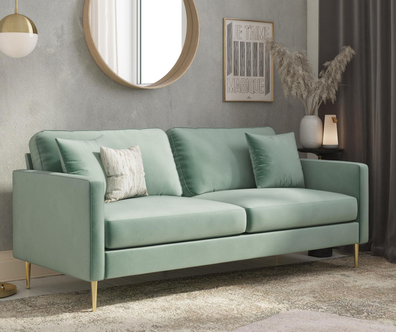 CosmoLiving Highland Seafoam Green Sofa Big Lots