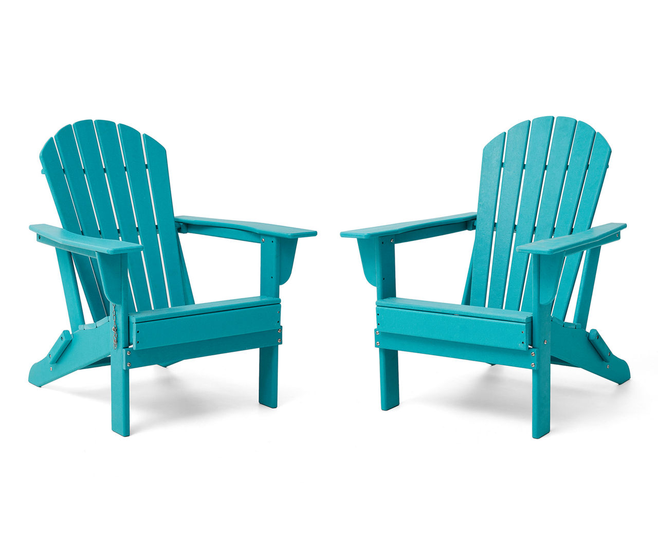 Aqua Adirondack Outdoor Folding Chairs, 2-Pack