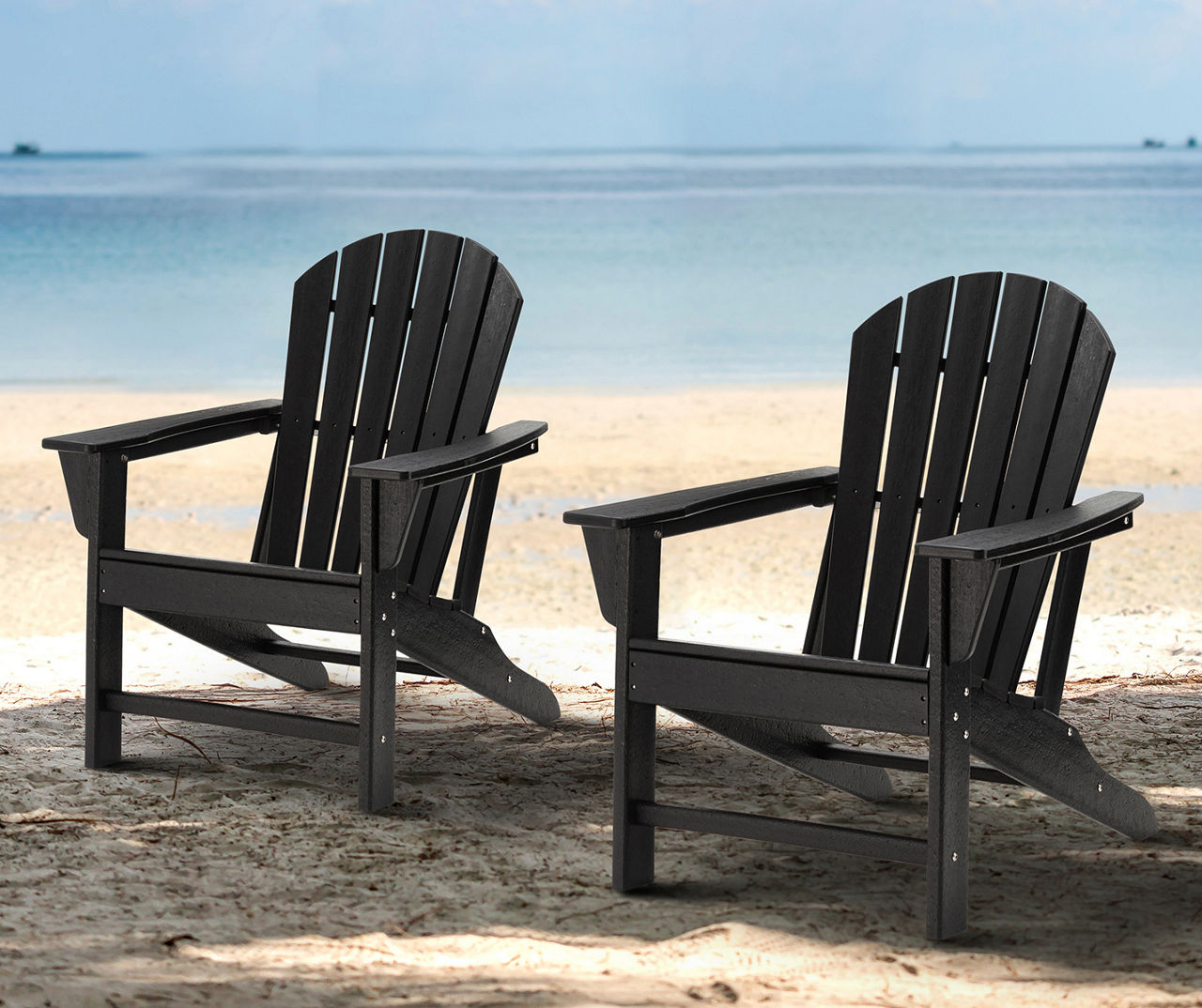 Glitzhome Black Adirondack HDPE Outdoor Chair Big Lots