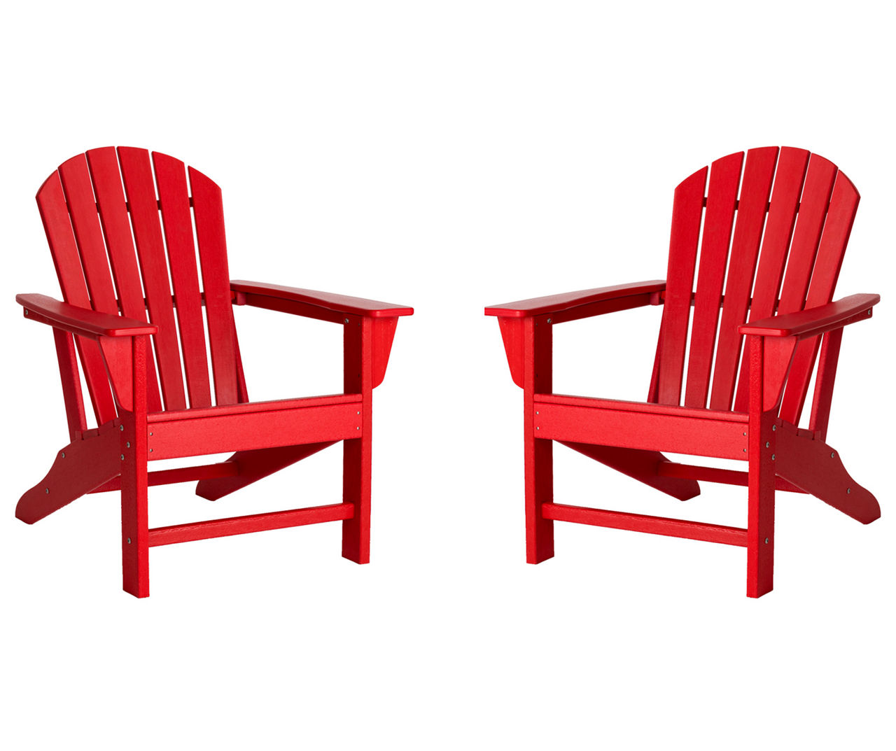 Red Adirondack HDPE Outdoor Chairs, 2-Pack