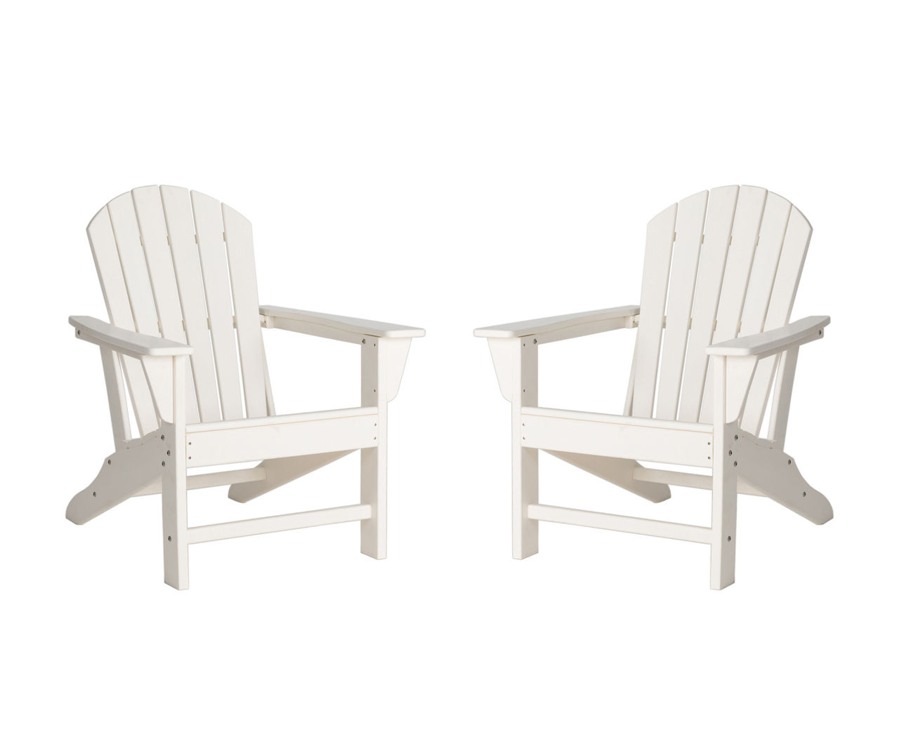 White Adirondack HDPE Outdoor Chairs, 2-Pack