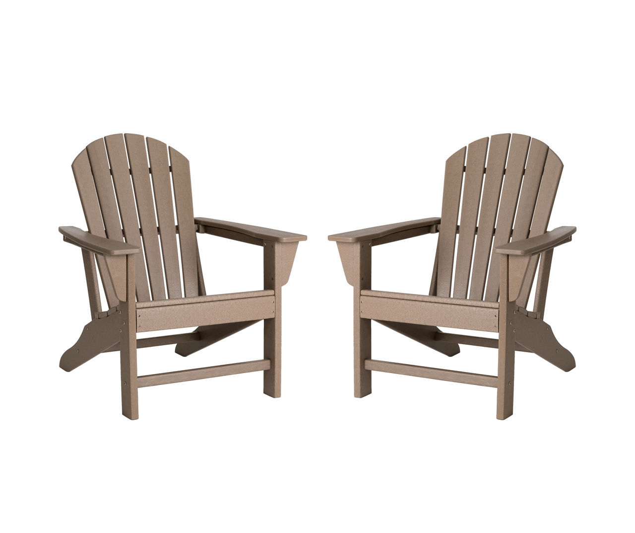 Tan Adirondack HDPE Outdoor Chairs, 2-Pack