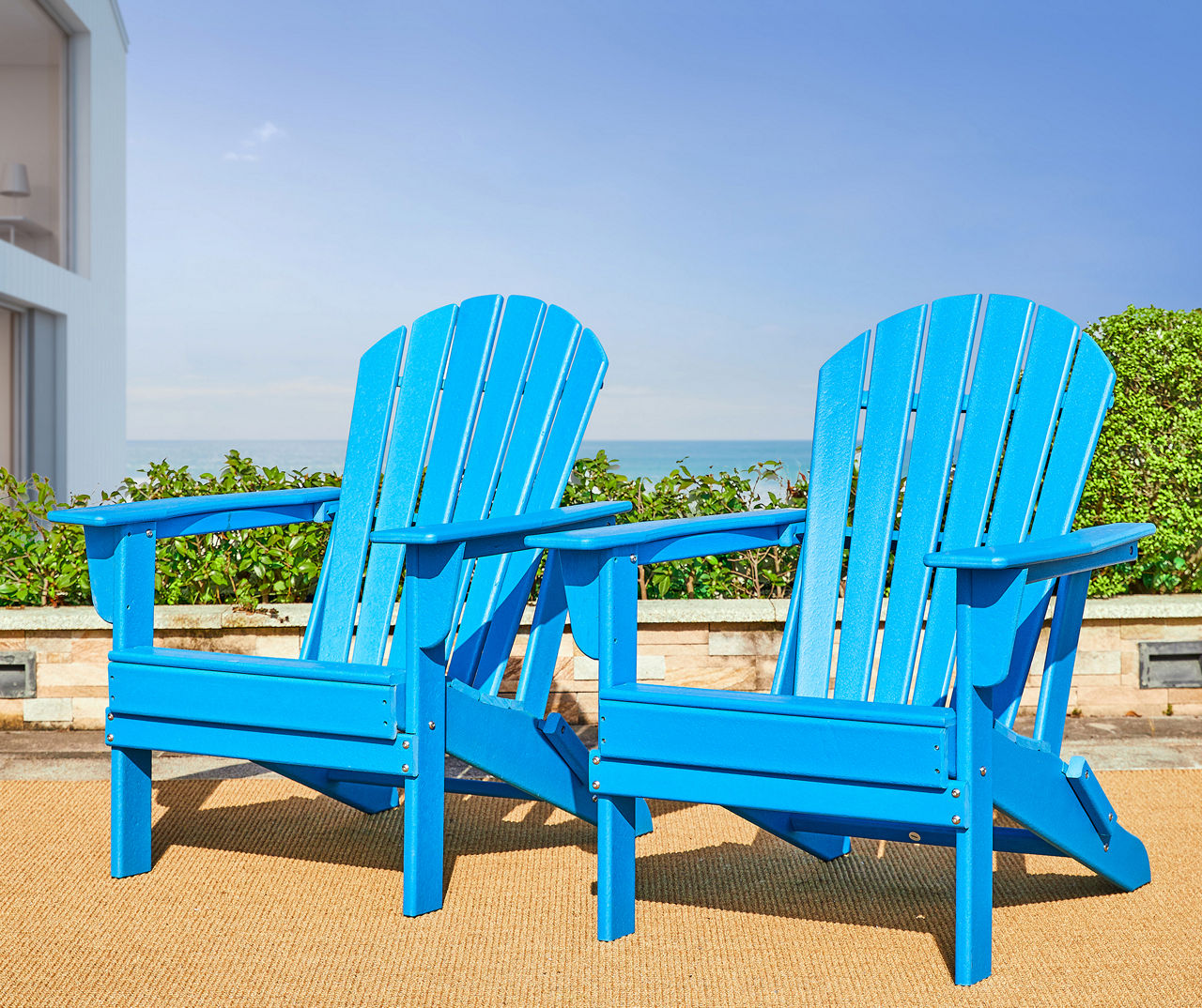 Glitzhome Blue Adirondack Outdoor Folding Chairs 2 Pack Big Lots