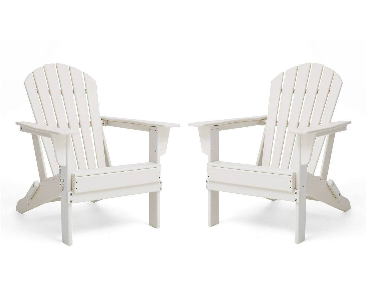 White Adirondack Outdoor Folding Chairs, 2-Pack